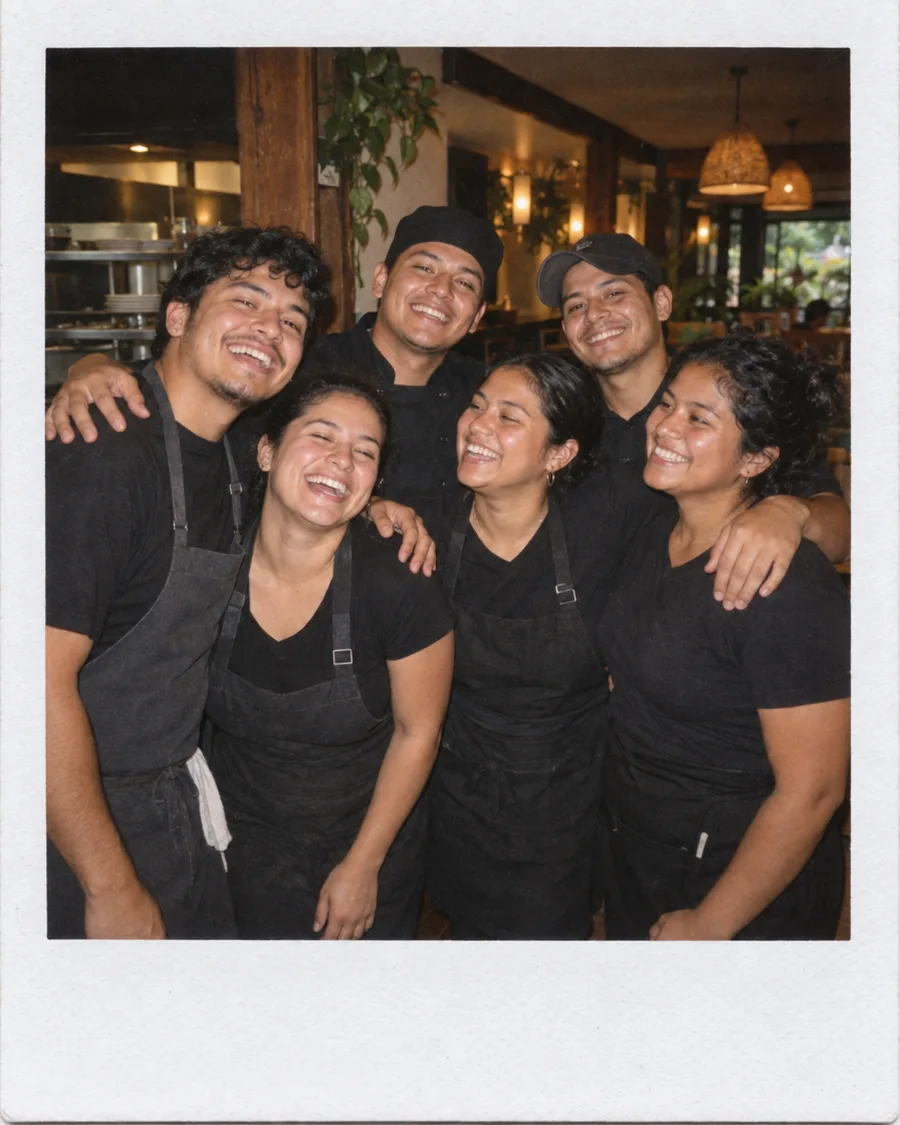 Equipo de un restaurante trabajando con Atlas